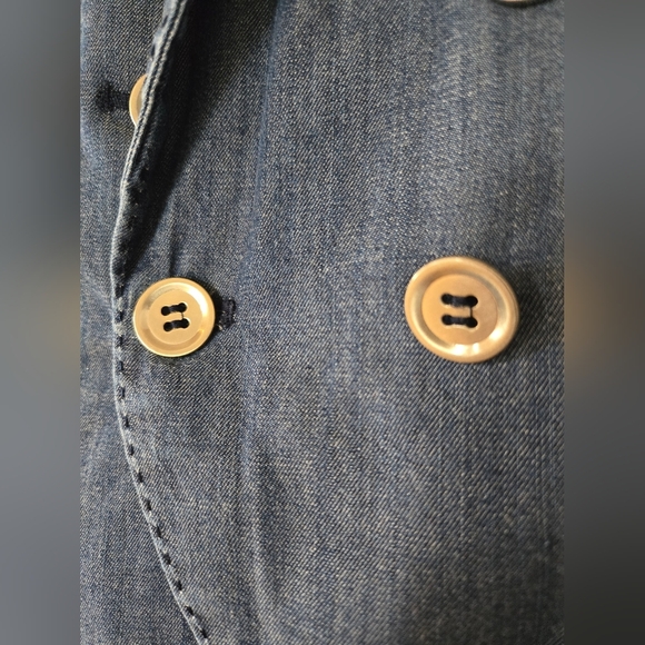 WHBM | Women's Double-Breasted Blue Blazer, Size 4P - Picture 5 of 8